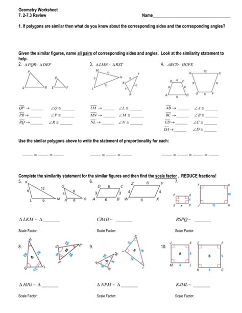 Where to Find Geometry 10.7 Worksheet Answers